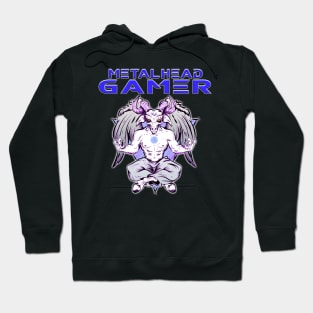 Metalhead Gamer Baphomet Meditate Blue Hoodie